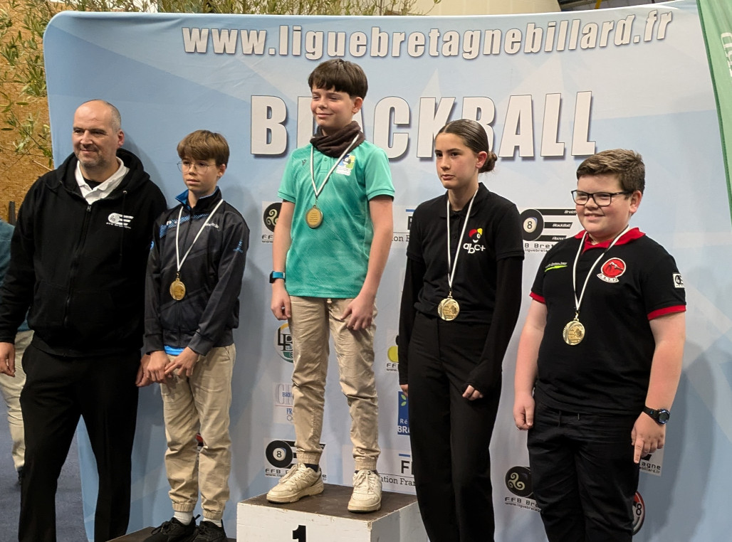 Podium U15 : Gaëtan Yann, Théo Leffray, Maïdi Hochet, Gianni Di Rosa