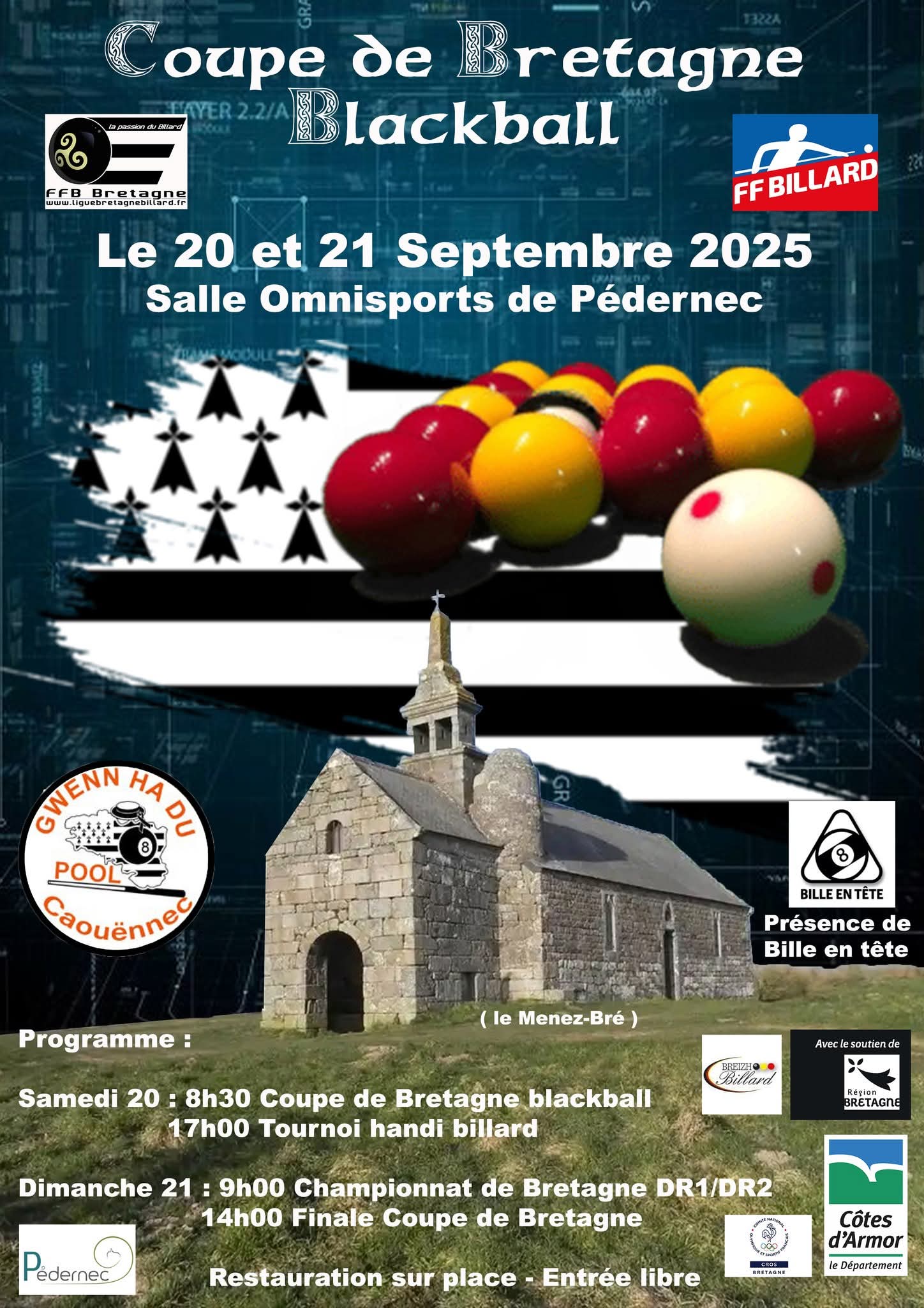 Affiche Coupe de Bretagne Pédernec 20 et 21 septembre