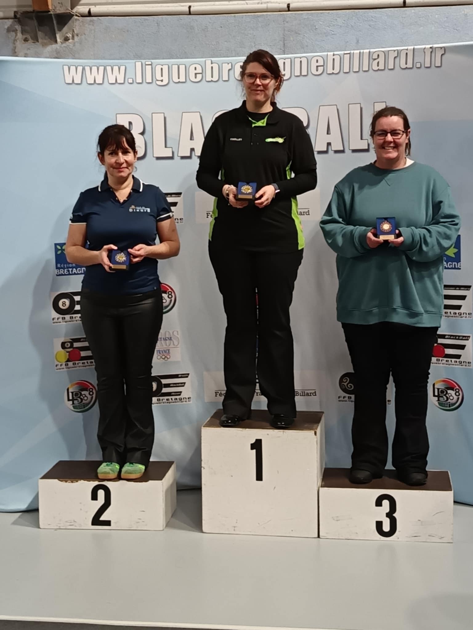 Podium féminin, de gauche à droite, Cécile Gadesaude, Floriane Niollet, Laëtitia Dervout